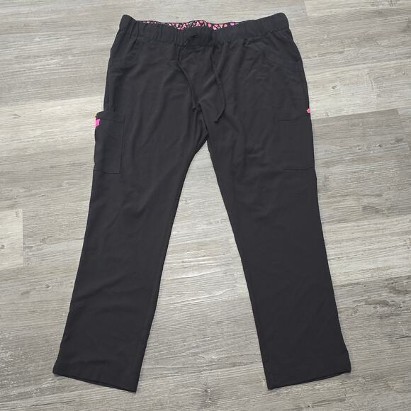 Healing Hands Black Jogger Scrubs Large Pocket Super Soft Pants - Picture 7 of 7